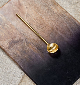 Brass Olive Spoon w/ Brushed Finish