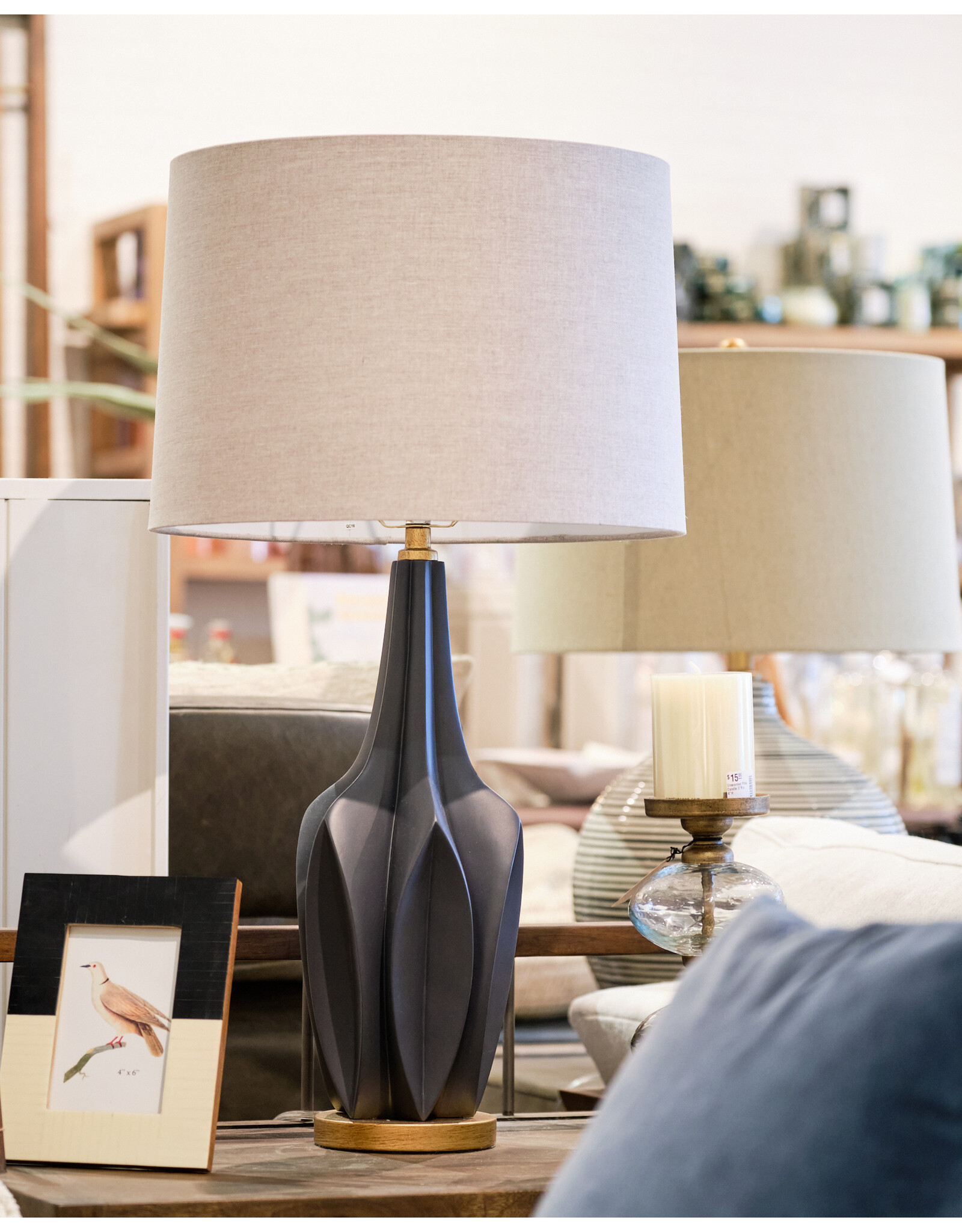 Bravar III 30" Gray-Blue Table Lamp