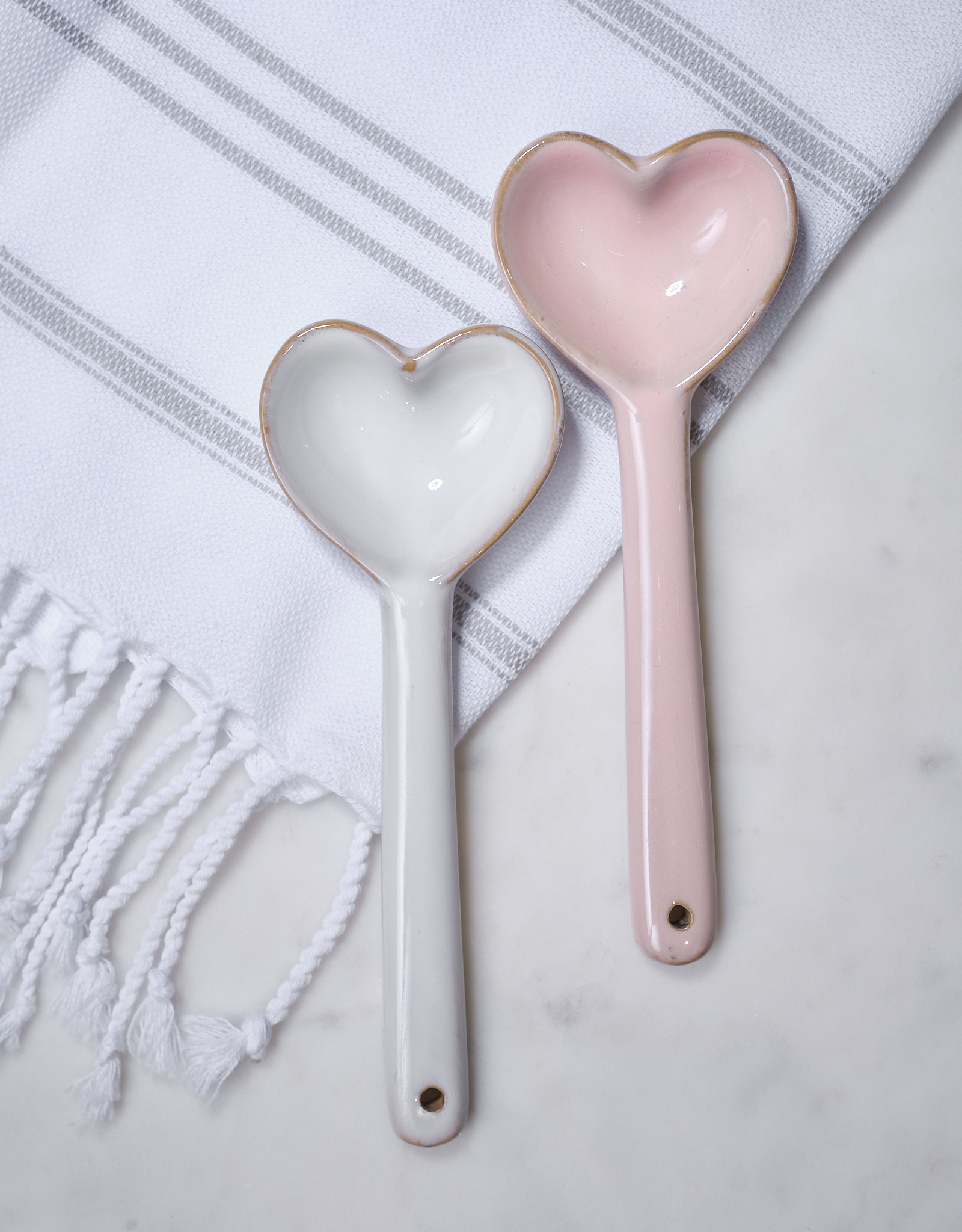 Ceramic Heart Spoon - Blush