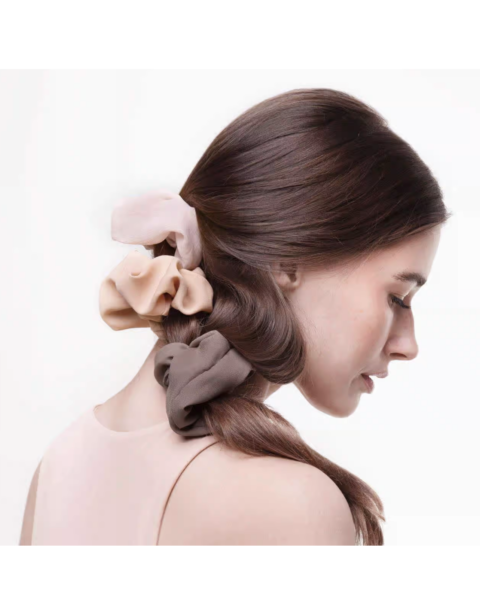 Crepe Scrunchie 5pc - Terra Cotta