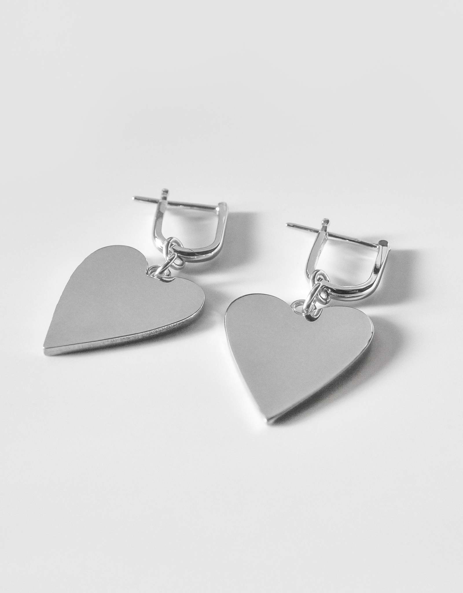 Amaya Heart Earrings - Sterling Silver x Rhodium Plated