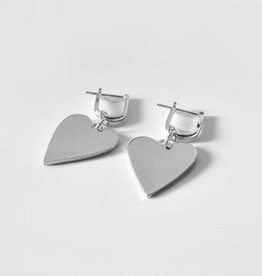 Amaya Heart Earrings - Sterling Silver x Rhodium Plated