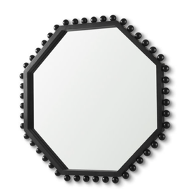 Torquay Black Octagon Frame Mirror, 33x33