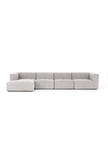 Langham 4 Piece Sectional, LAF in Nappa Sandstone