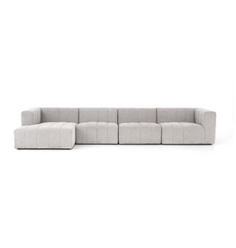 Langham 4 Piece Sectional, LAF in Nappa Sandstone