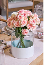White Colourblock Mason Jar Vase, Small