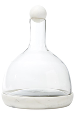 White  Marble and Glass Carafe