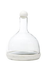 White  Marble and Glass Carafe