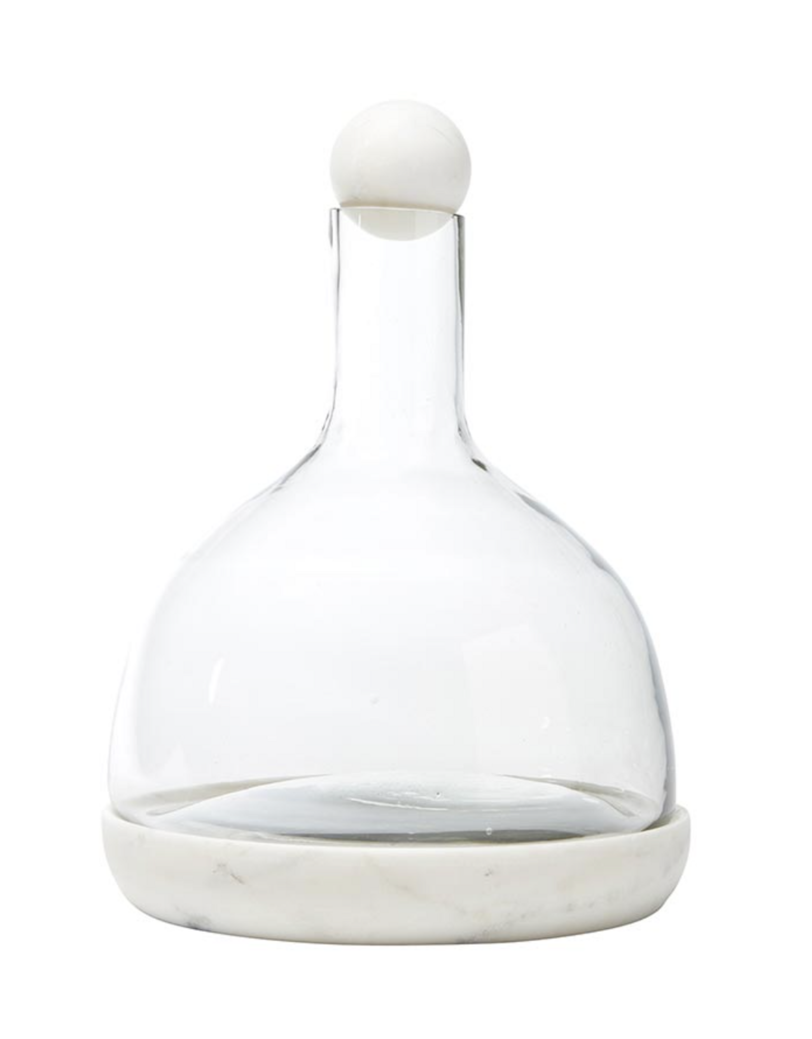 White  Marble and Glass Carafe