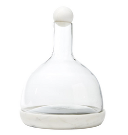 White Marble and Glass Carafe
