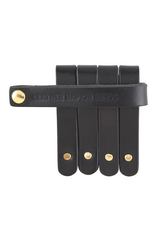 Black Leather Napkin Ring - S/4