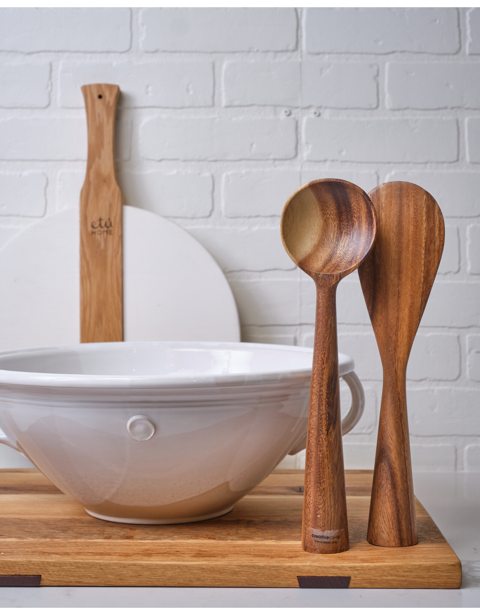 Standing Acacia Wood Spatula & Spoon Set