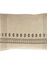 Mekhi Embroidered Pillow, Brown