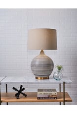 Ceramic Textured Table Lamp w/ Natural Linen Shade