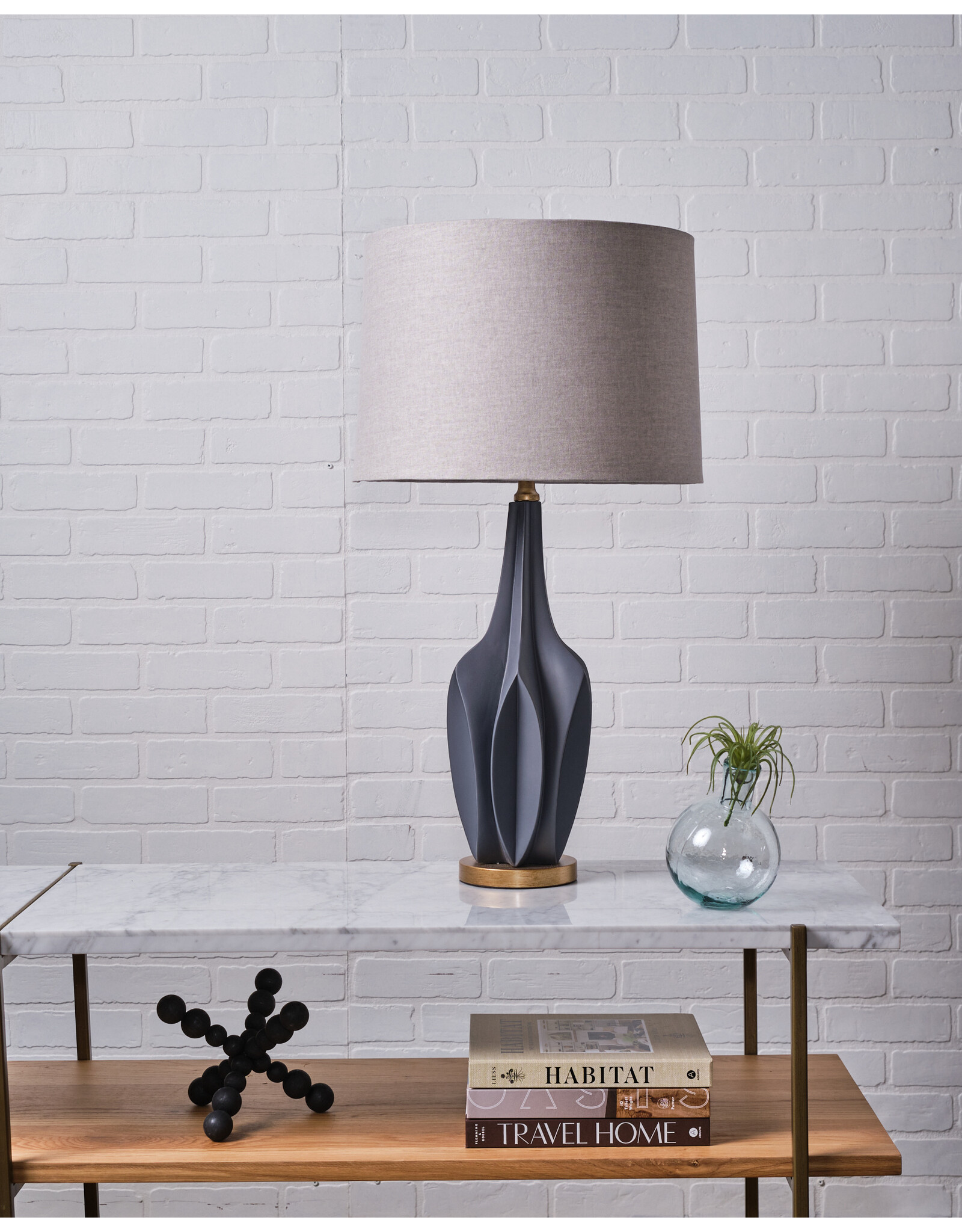 Bravar III 30" Gray-Blue Table Lamp