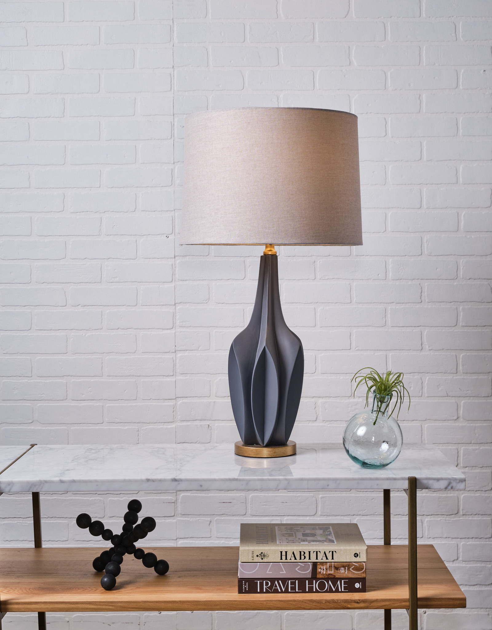 Bravar III 30" Gray-Blue Table Lamp