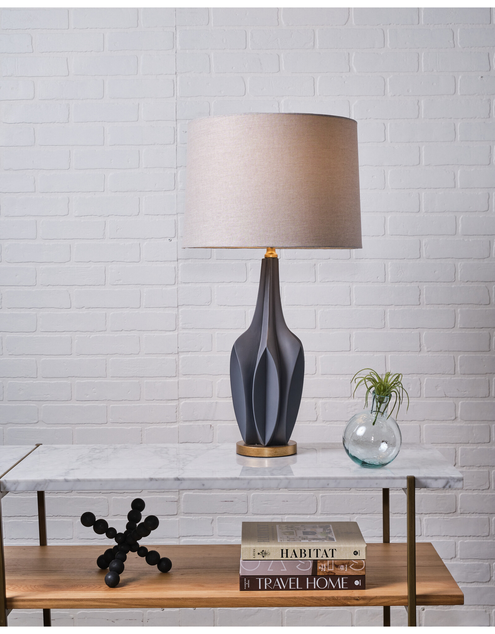 Bravar III 30" Gray-Blue Table Lamp