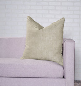 Lina Linen Pillow, Olive 24x24