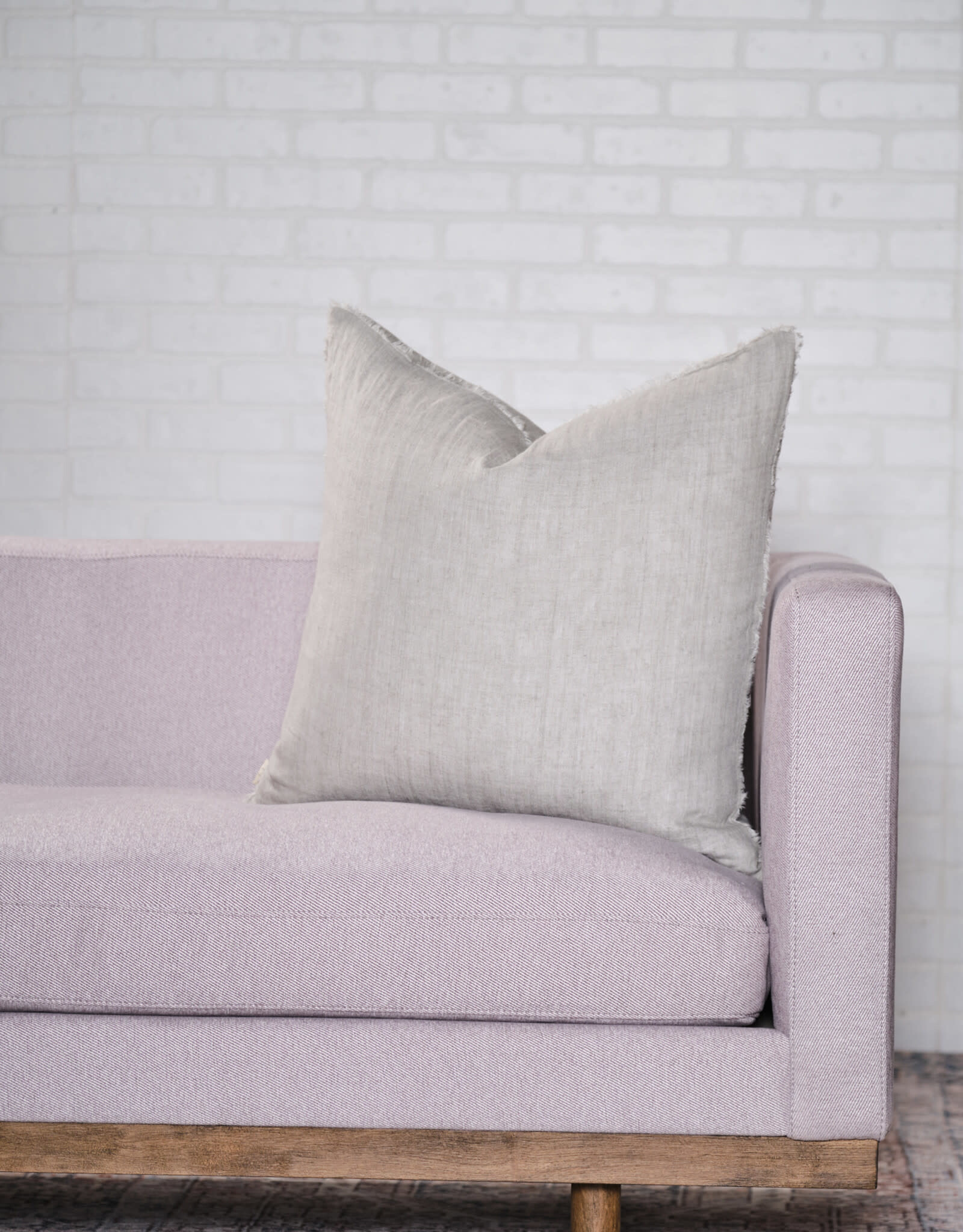 Lina Linen Pillow, Flint Grey 24x24