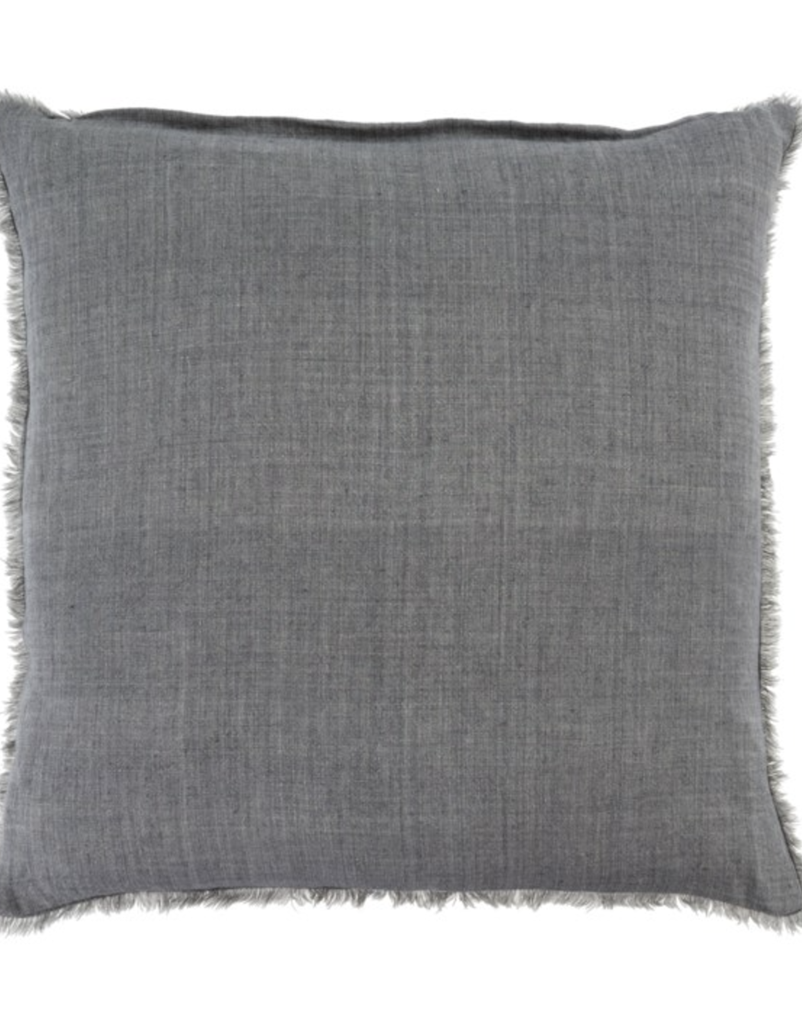 Lina Linen Pillow, Steel Grey 24x24