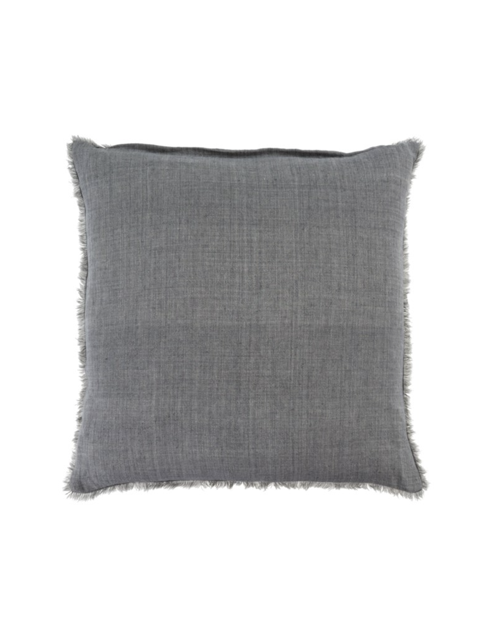 Lina Linen Pillow, Steel Grey 24x24