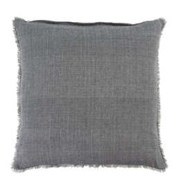 Lina Linen Pillow, Steel Grey 24x24