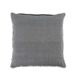 Lina Linen Pillow, Steel Grey 24x24