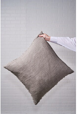 Lina Linen Pillow, Warm Grey 24x24