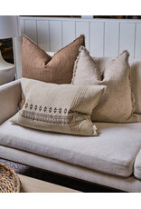 Lina Linen Pillow, Hazelnut 24x24