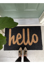 Script Hello Doormat Black