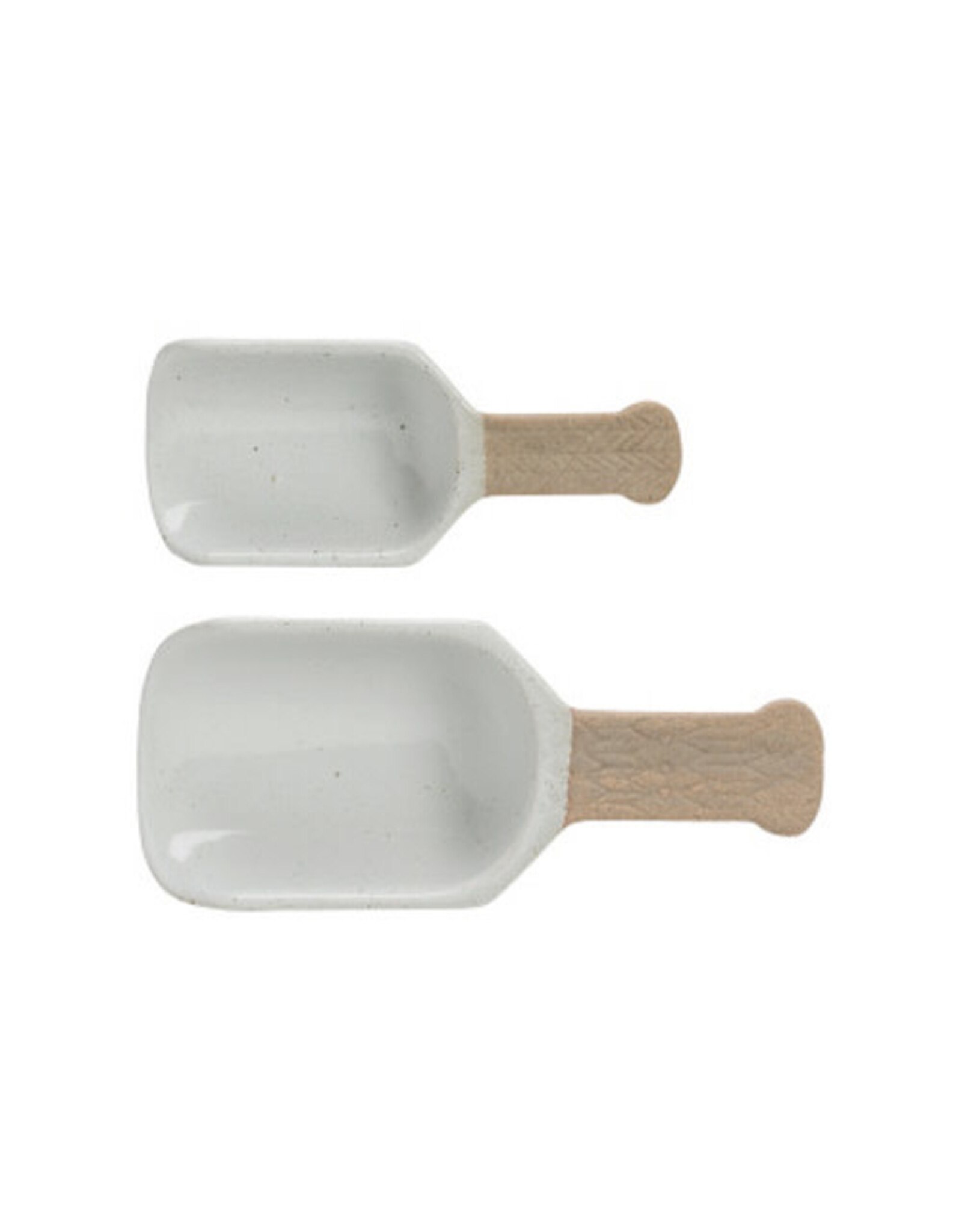 Porcelain Scoops, White, S/2