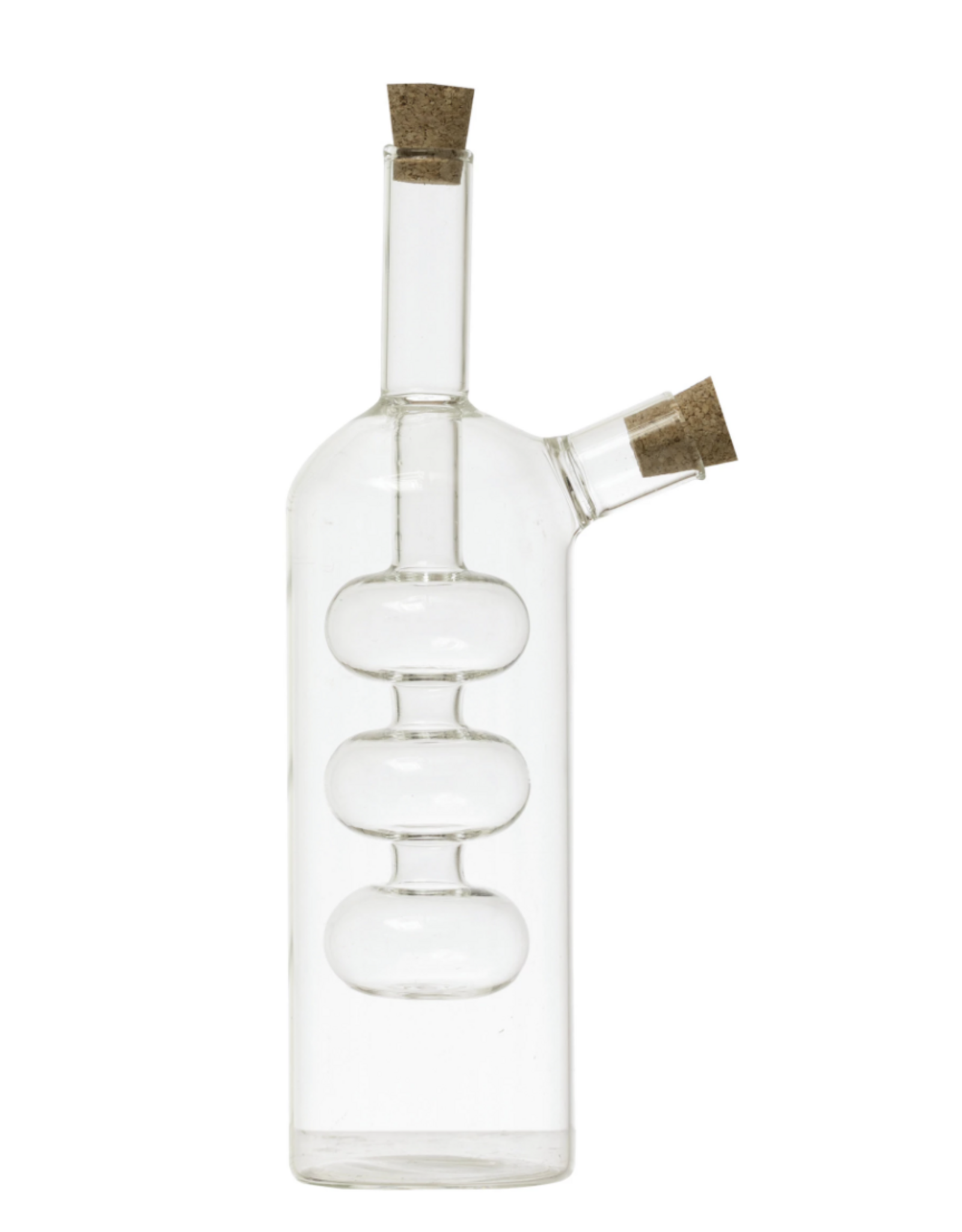 Glass Oil and Vinegar Cruet with Cork Stoppers
