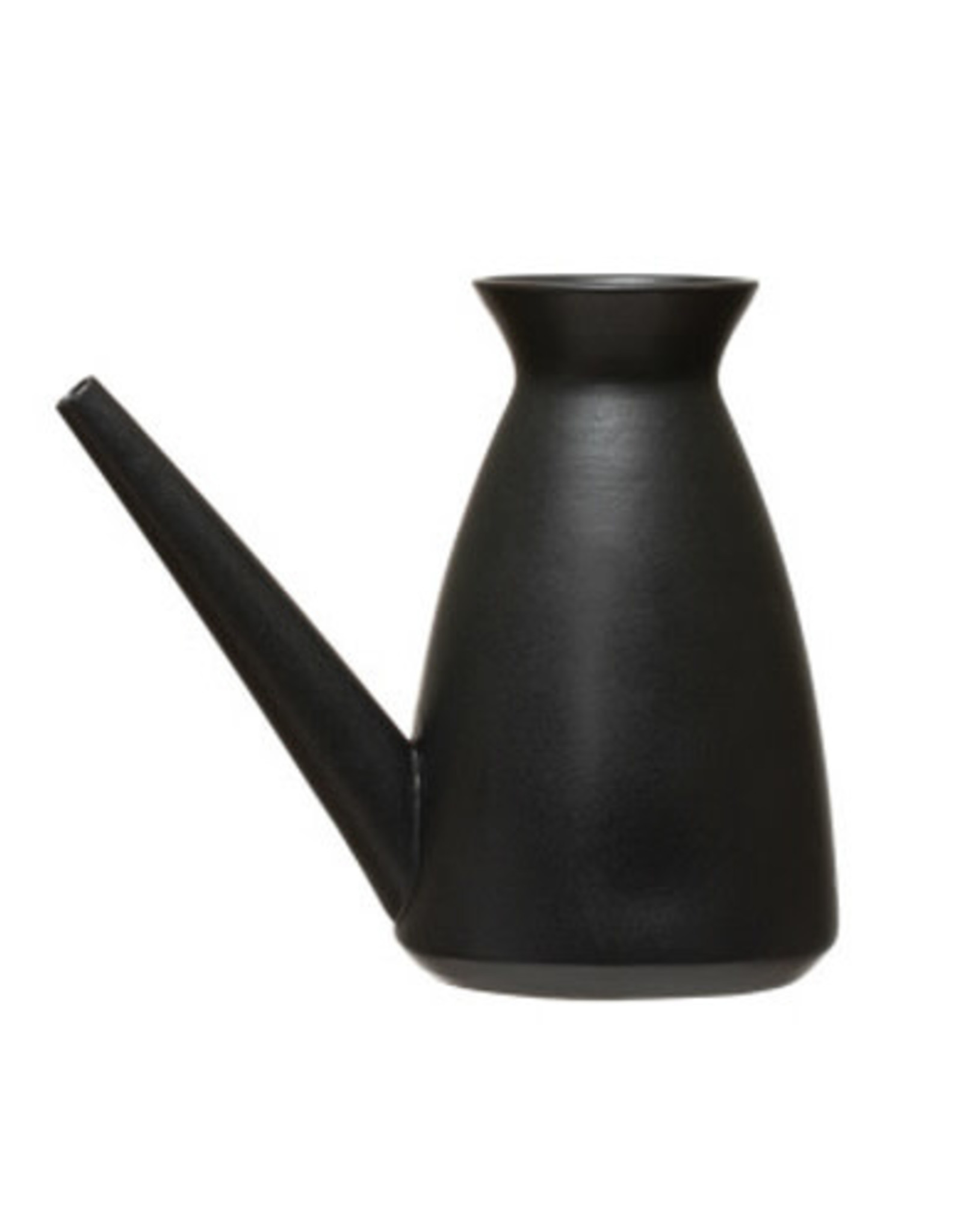 Matte Black Quart Stoneware Watering Can