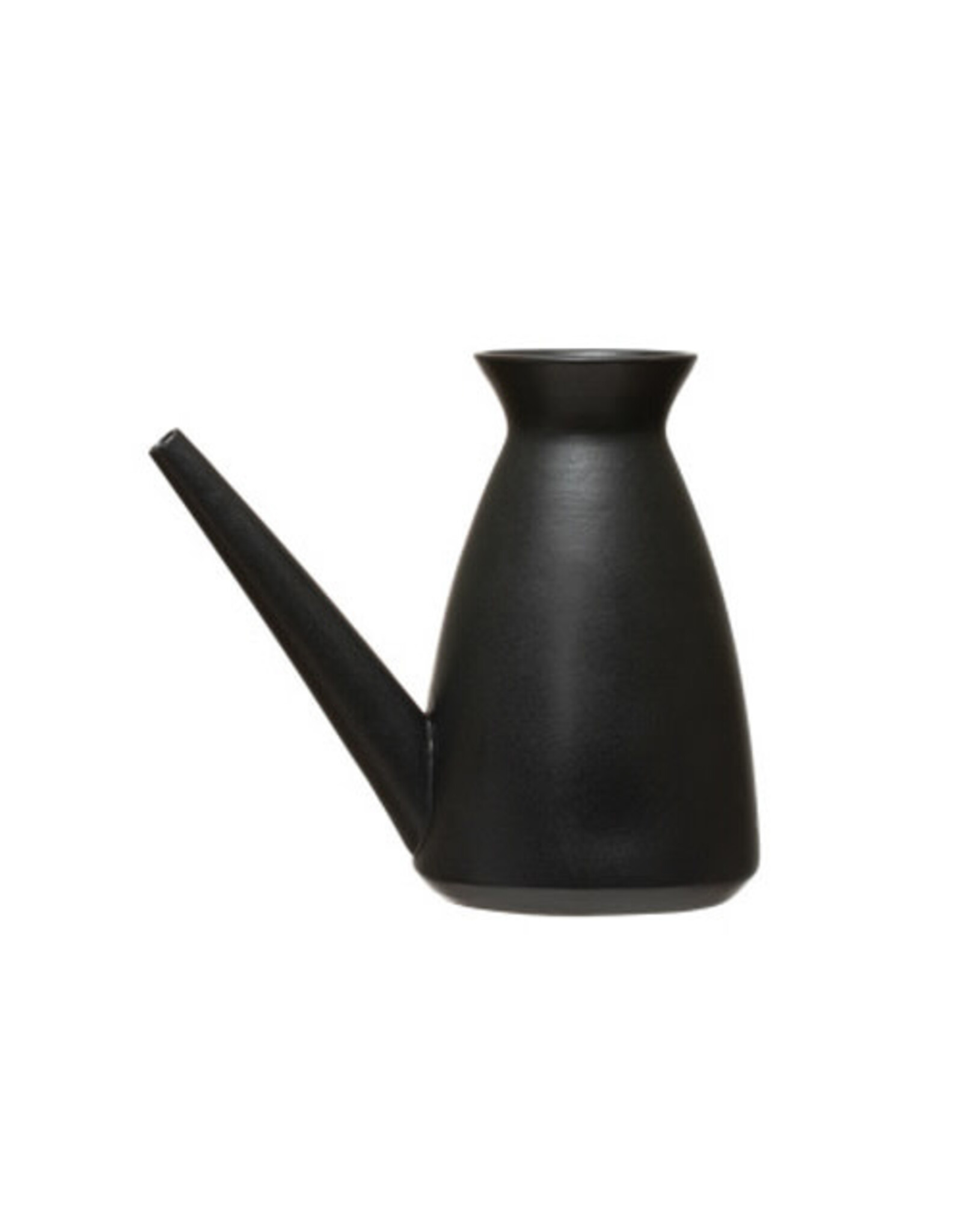 Matte Black Quart Stoneware Watering Can