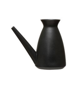 Matte Black Quart Stoneware Watering Can