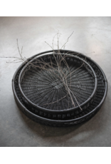 Black Hand-Woven Rattan Trays