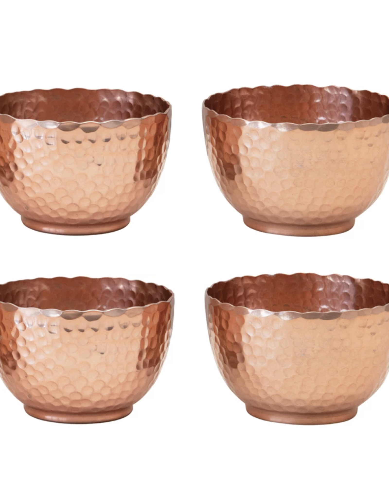 Bronze Hammered Metal Bowls - Set fo 4