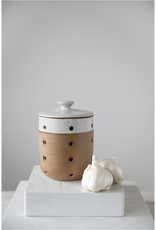 Stoneware Garlic/Onion Keeper, Reactive Glaze