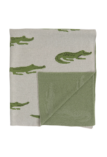 Cotton Knit Baby Blanket with Alligators