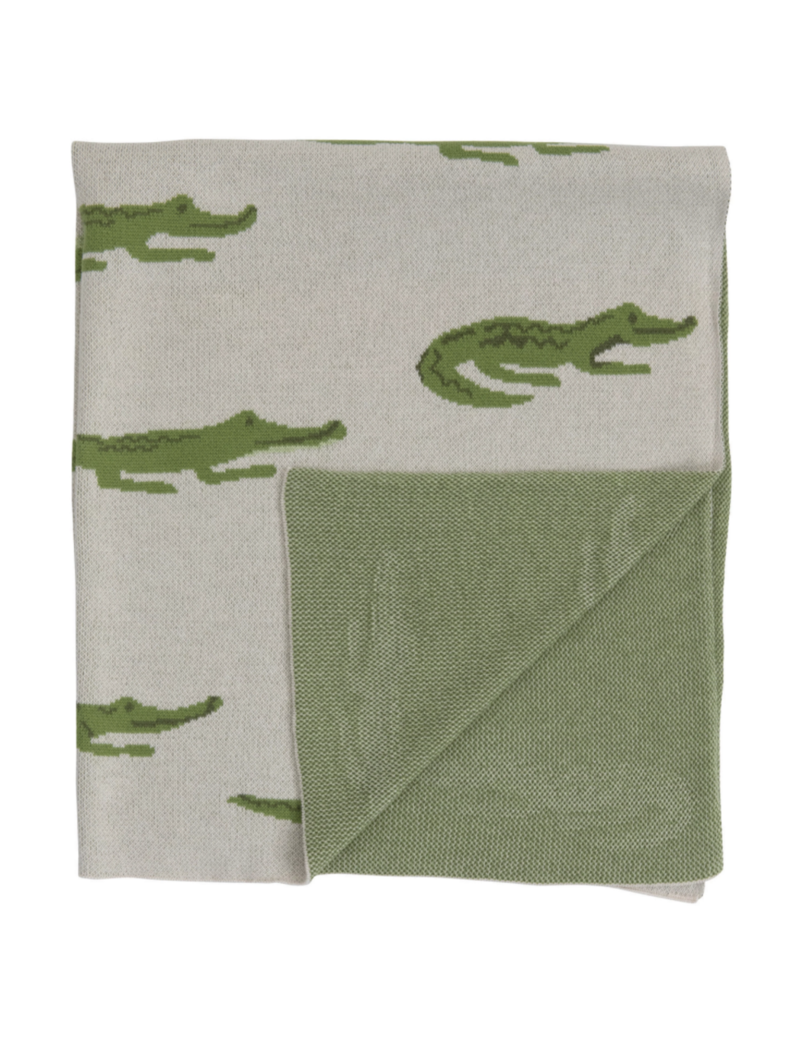 Cotton Knit Baby Blanket with Alligators