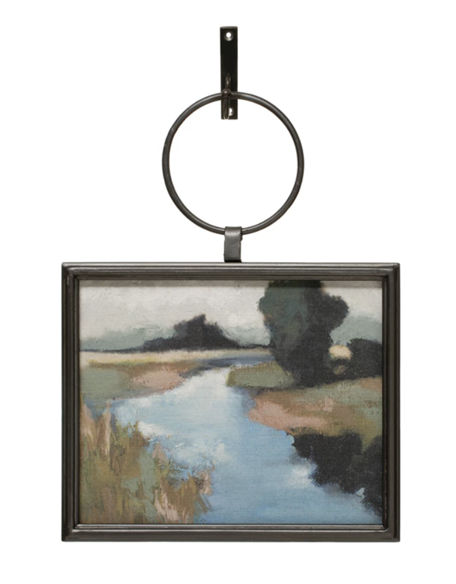 Metal Framed Landscape Wall Décor w/ Bracket