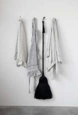 Woven Cotton Striped Apron with Ruffle