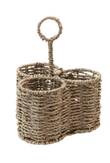 Woven Seagrass Caddy with 3 Sections