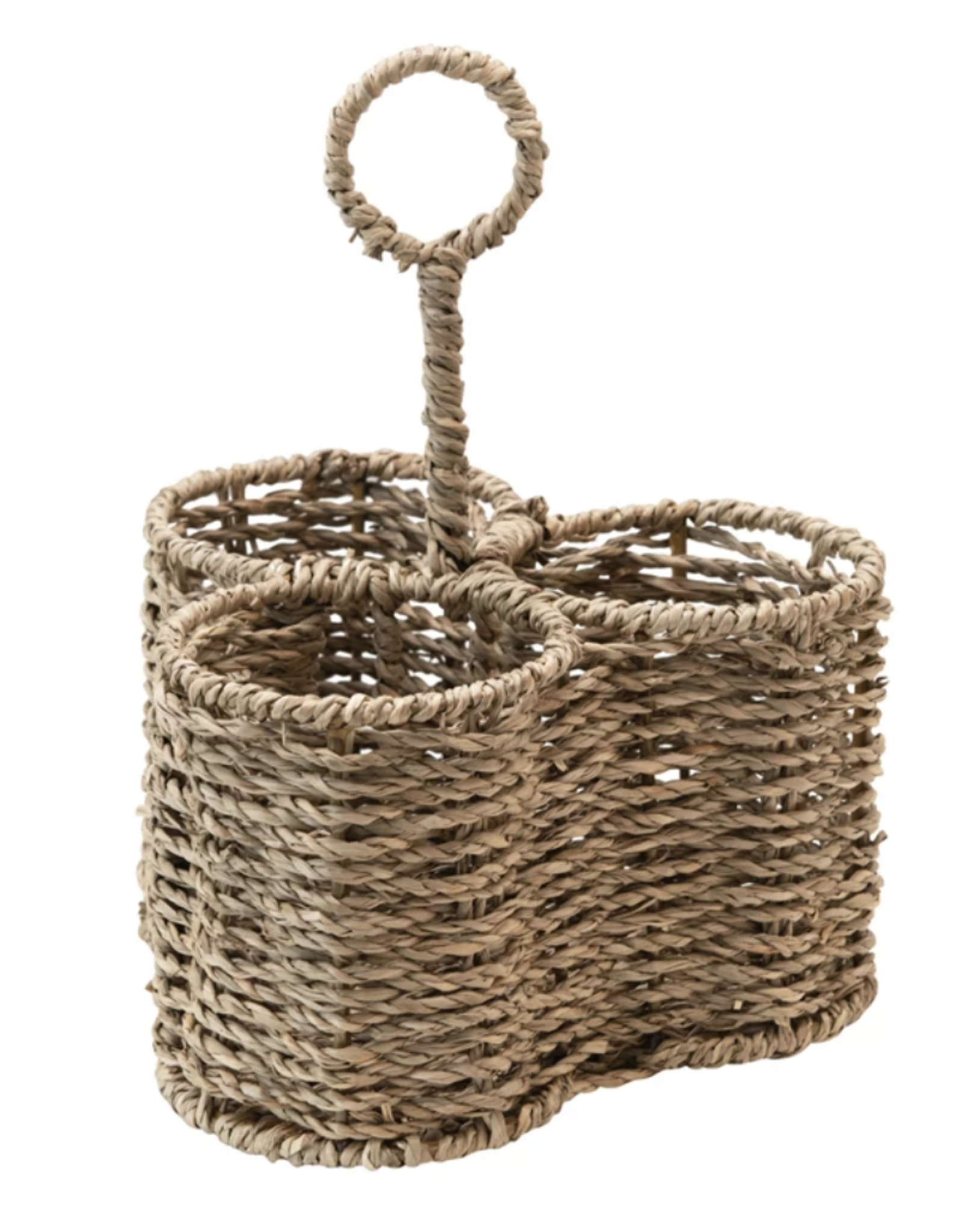 Woven Seagrass Caddy with 3 Sections