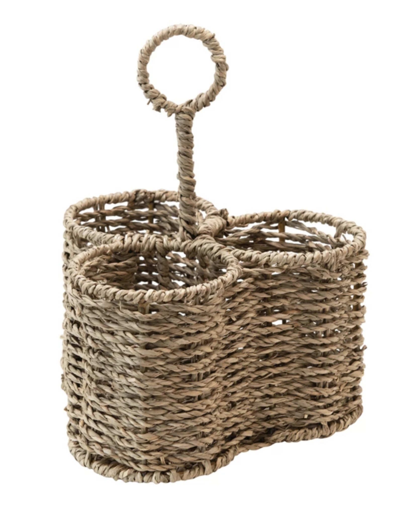 Woven Seagrass Caddy with 3 Sections