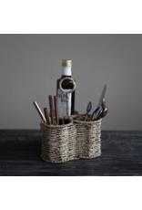 Woven Seagrass Caddy with 3 Sections