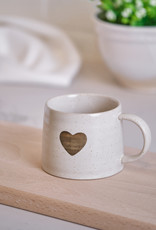 Gold Heart Mug - White