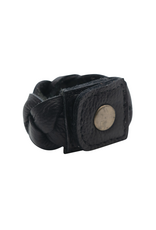 Black Leather Braided Napkin Ring