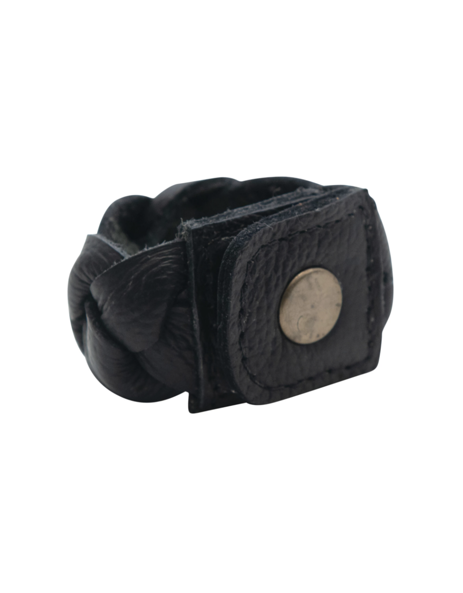 Black Leather Braided Napkin Ring