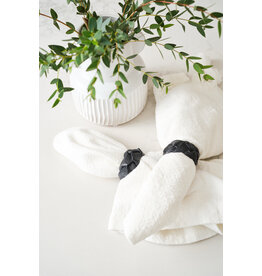 Black Leather Braided Napkin Ring